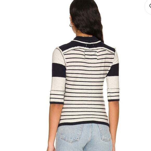 Free People Raleigh Tee in Navy Combo XS NWT - Picture 3 of 4